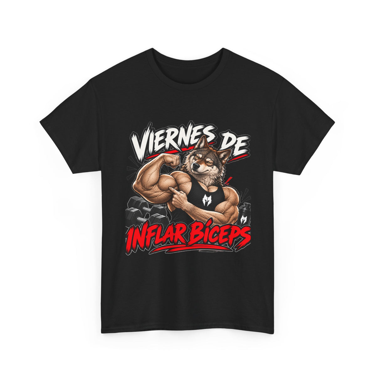 WOLFVITAL – Viernes de Inflar Bíceps | Camiseta Gym