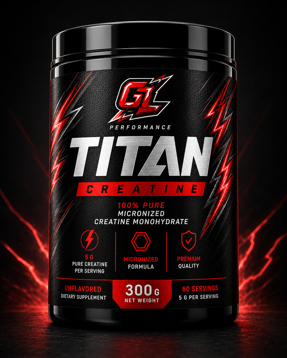 Creatina Monohidratada TITAN 300 g | Galaz Labs